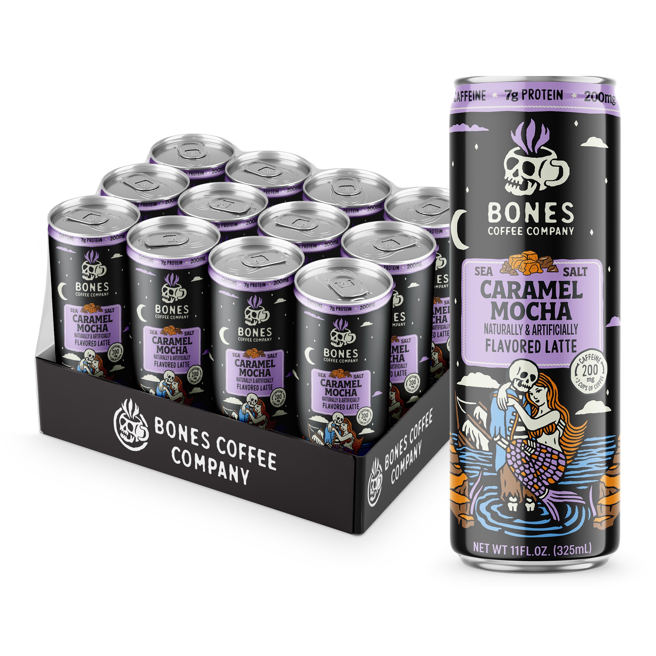 coffee bean tomoコーヒー　ボトル　ラインストーン Sea Salted Caramel Mocha Latte | 12-Pack | Bones Coffee