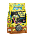 The front of a 12 ounce bag of Bones Coffee Company Bikini Bottom Brew coffee. Its flavor is pineapple upside down cake, and it has SpongeBob SquarePants and Gary the Snail from SpongeBob SquarePants on the front.