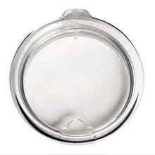 A see-through lid for a 30 ounce tumbler.