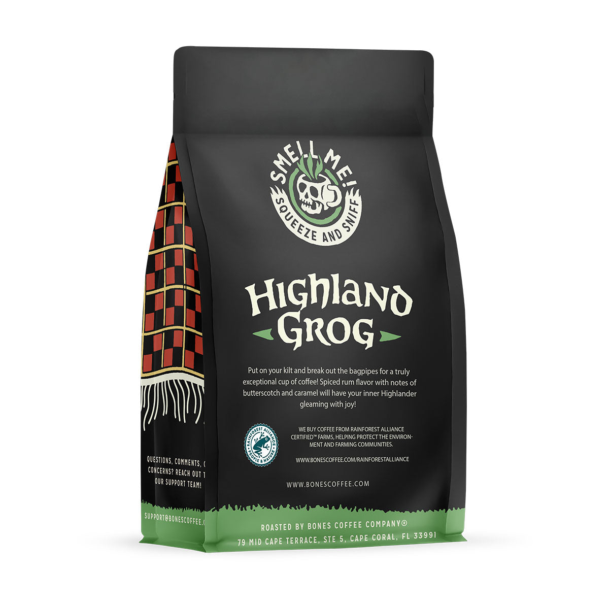 Highland Grog Coffee (Whole Bean) by Bones Coffee Company - Highland Coffee Beans Single Origin