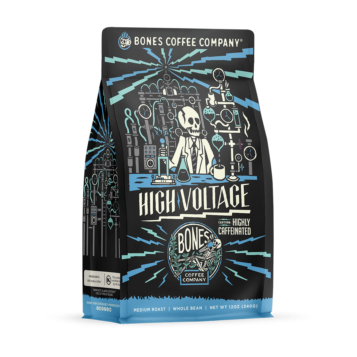 High Voltage Coffee (Whole Bean) by Bones Coffee Company